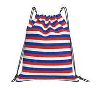 Longzehao Russian flag Print Drawstring Backpack Sports Gym Beach Sack Yoga Dance Cinch Bag for Women Men
