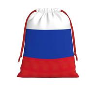 Longzehao Russian Flag Print Drawstring Gift Bags For Christmas,Holiday Gift Wrapping Bag Assorted Sizes