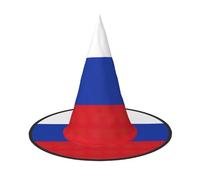 Longzehao Russian Flag Print Halloween Costume Witch Hat Adults Cosplay carnival party Costume Accessories