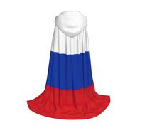 Longzehao Russian Flag Print Hooded Cape For youngsters with Halloween Christmas Cosplay Hooded Cloak Costume