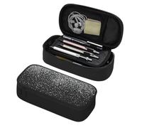 Longzehao Shiny Silver Glitter Print Big Capacity Pencil Case Storage Organizer Makeup Bag Office Stationery Pouch