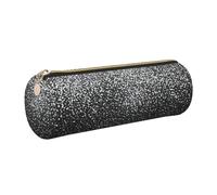 Longzehao Shiny Silver Glitter Print Leather Pen Pouch Storage case Makeup Bag Office Stationerys Markers Case.