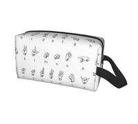 Longzehao Sign Language Alphabet. Print Travel Storage Bag for men women,Portable Toiletry Bag Large Capacity Organizer