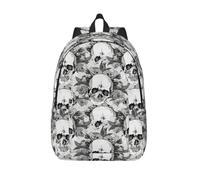 Longzehao Skull Skeleton Print Fashion Canvas Backpack,Casual Light Sport Rucksack Travel Multipurpose Bag, Black, S, Maya Bay Short Sleeve Classic Fit Shirt
