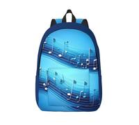 Longzehao Sky blue musical notes Print Fashion Canvas Backpack,Casual Light Sport Rucksack Travel Multipurpose Bag, Black, M, Maya Bay Short Sleeve Classic Fit Shirt