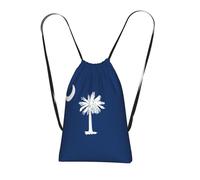 Longzehao South Carolina Flag Print Drawstring Backpack,String Backpack Storage bag for Gym Traveling Sport Beach Swim