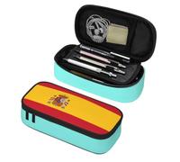 Longzehao Spanish flag Print Big Capacity Pencil Case Storage Organizer Makeup Bag Office Stationery Pouch