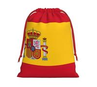 Longzehao Spanish flag Print Drawstring Gift Bags For Christmas,Holiday Gift Wrapping Bag Assorted Sizes