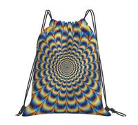 Longzehao spiral optical illusion gif Print Drawstring Backpack Sports Gym Beach Sack Yoga Dance Cinch Bag for Women Men