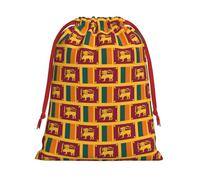 Longzehao Sri Lanka Flag Print Drawstring Gift Bags For Christmas,Holiday Gift Wrapping Bag Assorted Sizes