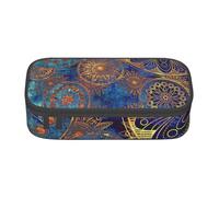 Longzehao Starry Sky Mandala Print Pencil Case Large Capacity Storage Pouch Holder Office Organizer box Makeup Bag