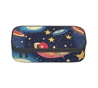 Longzehao Starry Sky Universe Space Print Pencil Case Large Capacity Storage Pouch Holder Office Organizer box Makeup Bag
