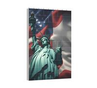 Longzehao Statue of Liberty Flag Print Building Blocks Puzzle Set,Building Block Puzzle Toy Game for Brain Development