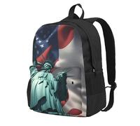 Longzehao Statue of Liberty Flag Print Casual Backpack for Men and Women,Large Capacity Travel Work Computer Backpacks