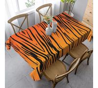 Longzehao Stylish Rectangular Washable Tiger Stripe Print Tablecloth for Kitchen Wedding Party Dining Decorative