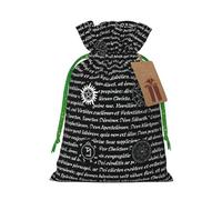 Longzehao Supernatural Inspiration Print Christmas Drawstring Gift Bags,Gift Wrapping Bag for Xmas Holiday Birthday Party
