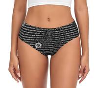 LONGZEHAO Supernatural Inspiration Print Women's Beyondsoft Stretch Breathe Briefs Underwear,Comfort Flex Panties, Black, S