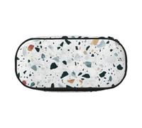 LONGZEHAO Terrazzo Marble Pastel Print Simple rectangle Pen bag Storage case for Office supplies,cosmetics,toiletries