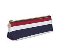 Longzehao Thailand Flag Print Leather Pencil Pouch Cosmetic Makeup Bag Pen Office Stationerys Markers Case