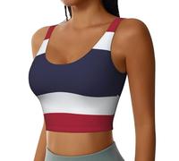 Longzehao Thailand Flag Print Workout Tank Tops for Women Racerback Sport Yoga Running Basic Sleeveless Shirts, Black, S