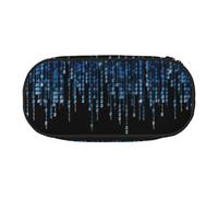 LONGZEHAO the Blue Binary Print Simple rectangle Pen bag Storage case for Office supplies,cosmetics,toiletries