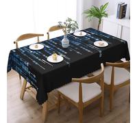 Longzehao The Blue Binary Print Tablecloths,54 x 72 in antis Wrinkle Water resistanted Rectangle Tablecloth.