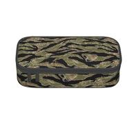Longzehao Tiger Stripe Camo Print Pencil Case Large Capacity Storage Pouch Holder Office Organizer box Makeup Bag