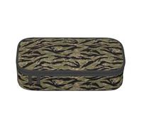 Longzehao Tiger Stripe Camo Print Pencil Case Large Capacity Storage Pouch Holder Office Organizer box Makeup Bag