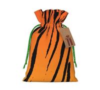 Longzehao Tiger Stripe Print Christmas Drawstring Gift Bags,Gift Wrapping Bag for Xmas Holiday Birthday Party