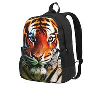 Longzehao Tiger Stripes Orange Pattern Print Casual Backpack for Men and Women,Large Capacity Travel Work Computer Backpacks
