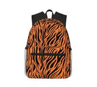 Longzehao Tiger Stripes Orange Pattern Print Casual Fashions Backpack,Lightweight Sports Bookbag Travel Multip Rucksack