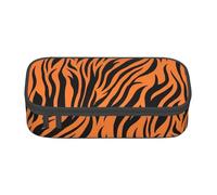 Longzehao Tiger Stripes Orange Pattern Print Pencil Case Large Capacity Storage Pouch Holder Office Organizer box Makeup Bag