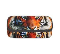 Longzehao Tiger Stripes Orange Pattern Print Pencil Case Large Capacity Storage Pouch Holder Office Organizer box Makeup Bag