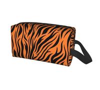 Longzehao Tiger Stripes Orange Pattern Print Travel Storage Bag for men women,Portable Toiletry Bag Large Capacity Organizer
