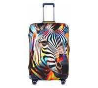 Longzehao Travel Elastic Luggage Cover,Abstract Animal Zebra Print Suitcase protection cover Case Cover with zipper., White, M
