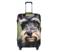 Longzehao Travel Elastic Luggage Cover,adorable schnauzer Print Suitcase protection cover Case Cover with zipper., White, M