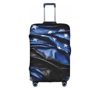 Longzehao Travel Elastic Luggage Cover,American Thin Blue Line Flag Print Suitcase protection cover Case Cover with zipper., White, X-Large