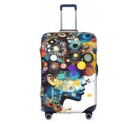 Longzehao Travel Elastic Luggage Cover,Artificial Intelligence Brain Print Suitcase protection cover Case Cover with zipper., White, XL