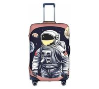 Longzehao Travel Elastic Luggage Cover,Astronaut on The Moon 1 Print Suitcase protection cover Case Cover with zipper., White, L