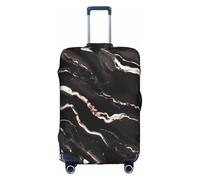 Longzehao Travel Elastic Luggage Cover, Black rose gold Marble Print Suitcase protection Cover Case Cover with zipper., White, L