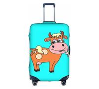 Longzehao Travel Elastic Luggage Cover,cartoon cute cow Print Suitcase protection cover Case Cover with zipper., White, L