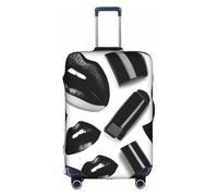 Longzehao Travel Elastic Luggage Cover,Cool Black Lipstick Lips Print Suitcase protection cover Case Cover with zipper., White, M