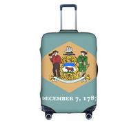 Longzehao Travel Elastic Luggage Cover, Flag of Delaware Print Suitcase Protection Cover Case Cover with Zipper., Colour: white., M