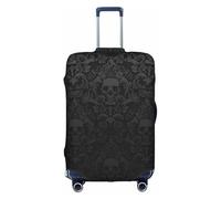 Longzehao Travel Elastic Luggage Cover,gothic wallpaper skull Print Suitcase protection cover Case Cover with zipper., White, M