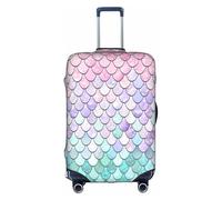 Longzehao Travel Elastic Luggage Cover,Mermaid Pastel Pink Purple Aqua Tea Print Suitcase protection cover Case Cover with zipper., White, Large