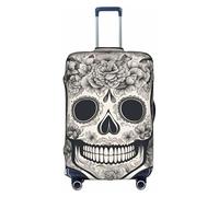 Longzehao Travel Elastic Luggage Cover,Mexican Skull Print Suitcase protection cover Case Cover with zipper., White, L