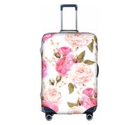 Longzehao Travel Elastic Luggage Cover,rose flower Print Suitcase protection cover Case Cover with zipper., White, XL