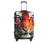 Longzehao Travel Elastic Luggage Cover,Tiger Stripes Orange Pattern Print Suitcase protection cover Case Cover with zipper., White, XL