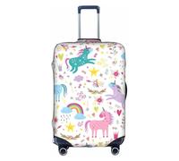 Longzehao Travel Elastic Luggage Cover,Unicorns Pink Print Suitcase protection cover Case Cover with zipper., White, L