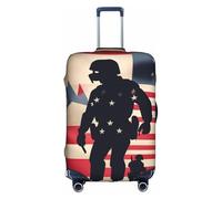 Longzehao Travel Elastic Luggage Cover,US Military Soldiers Patriotic Memorial Day Print Suitcase protection cover Case Cover with zipper., White, S